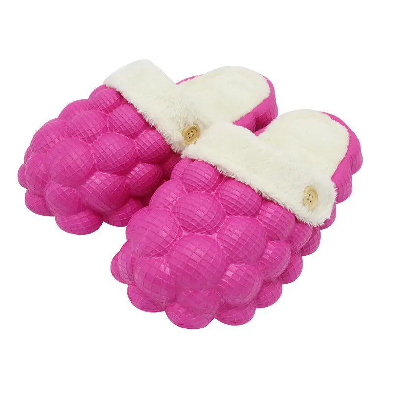 Bubble Shoes With Plush Home Slippers Warm Lovers Couple Slippers Winter Fashion - family place