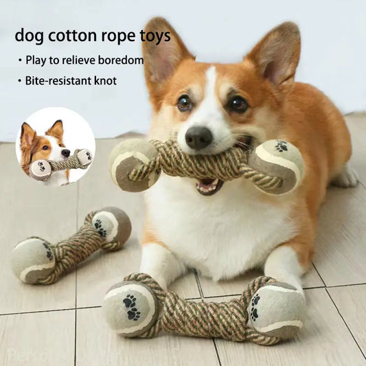 Pet Dog Toys For Large Small Dogs Toy Interactive Cotton Rope Mini Dog Toys Ball For Dogs Accessories Toothbrush Chew Premium Cotton-Poly Tug Toy For Dogs Interactive Rope Dog Toy For Medium Dogs - family place