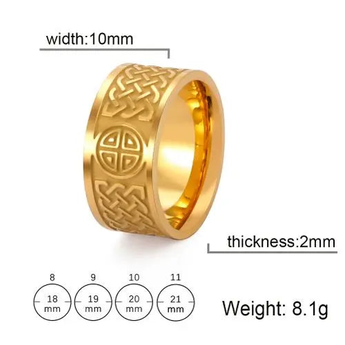 Shipped from abroad FS (C Gold Color)Teamer Stainless Steel Men&#39;s Ring Vintage Celtics Knot Rings For Women Viking Witch Knot Amulet Jewlery Punk Wicca Finger Rings WJ - family place