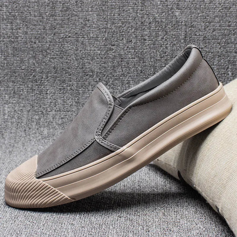 Mens Casual Leather Rubber Shoes - family place