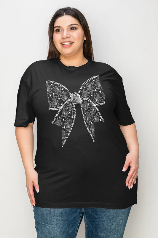 Simply Love Full Size Bow Tie Graphic T-Shirt - family place