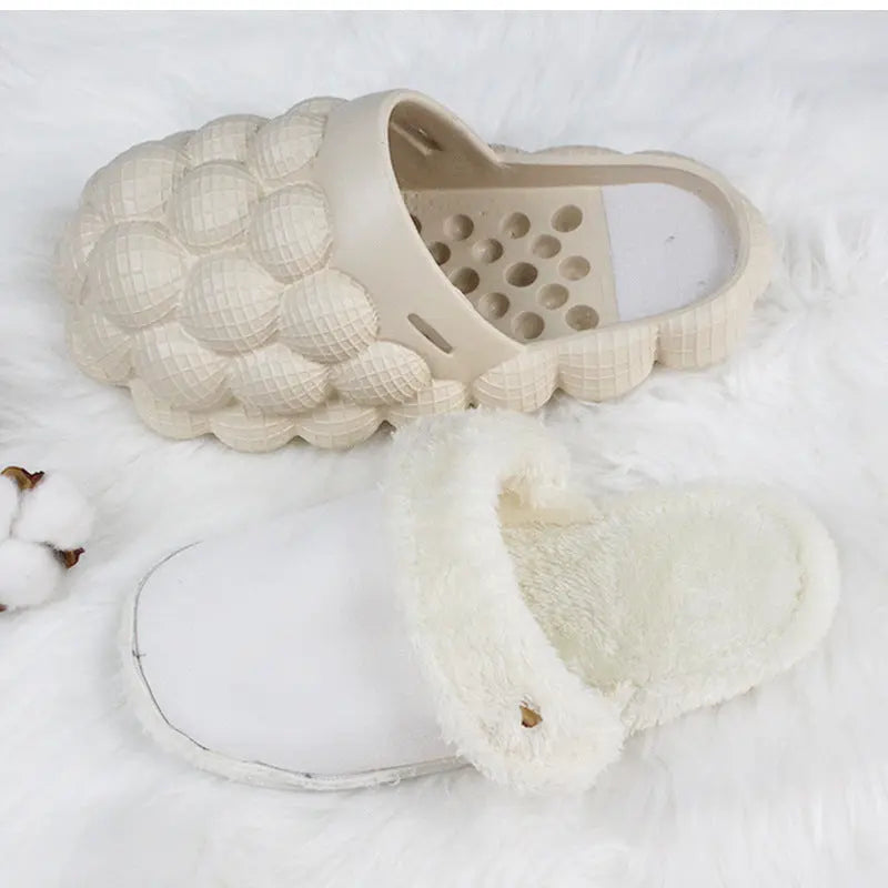Bubble Shoes With Plush Home Slippers Warm Lovers Couple Slippers Winter Fashion - family place