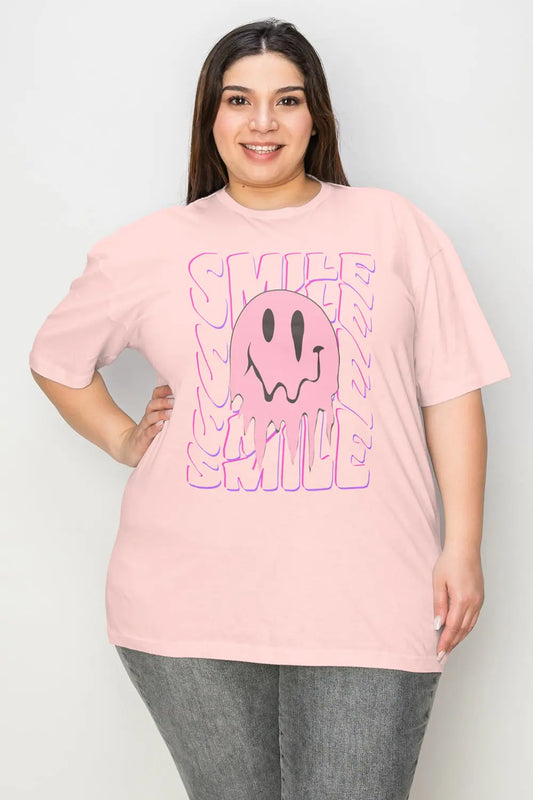 Simply Love Full Size Smile-Face Graphic T-Shirt - family place