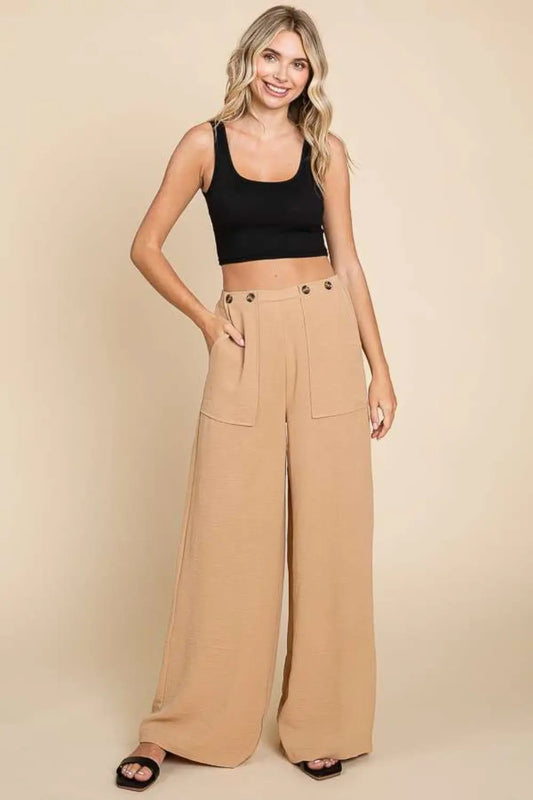 Culture Code Full Size High Waist Wide Leg Cargo Pants - family place