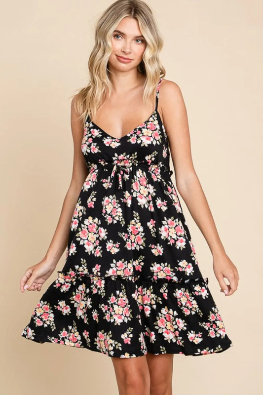 Culture Code Full Size Floral Frill Cami Dress - family place