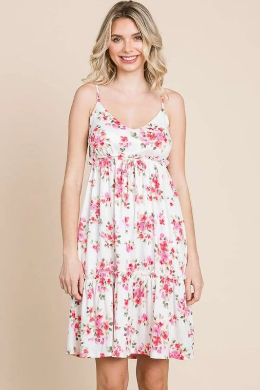 Culture Code Full Size Floral Frill Cami Dress - family place