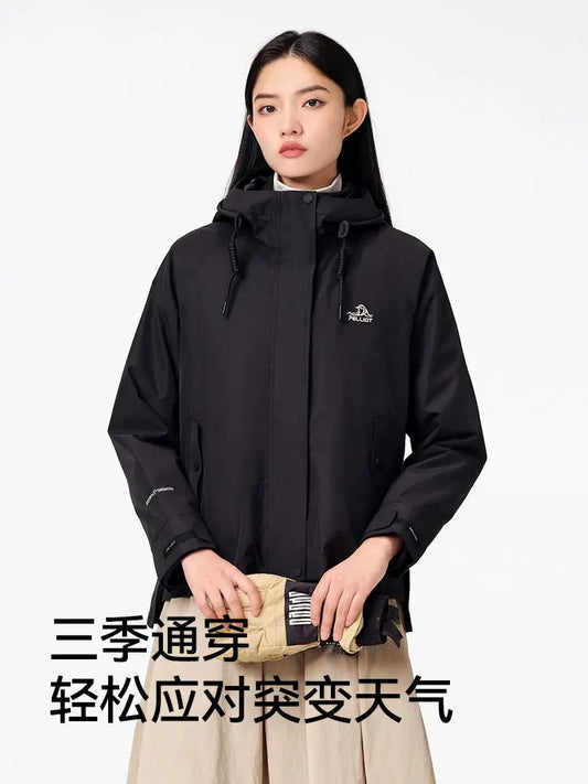 [Yan Liya Endorsement] Boxi and Outdoor Jacket Women Three-in-One Fleece Windproof and Rainproof for Men Outerwear - family place