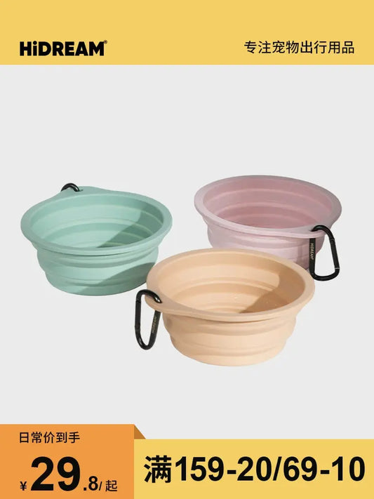 Hidream Dog Bowl Silicone Foldable Bowl Large Dog Outdoor Pet Drinking Cup Portable Foldable Dog Food Bowl - family place