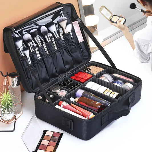 New Oxford Cloth Makeup Bag Large Capacity With Compartments For Women Travel Cosmetic Case - family place