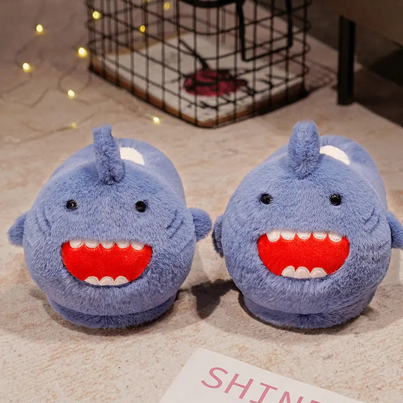 Shark Heel Cotton Slippers Winter Slippers Home Thick Warm Household Cotton Shoes - family place