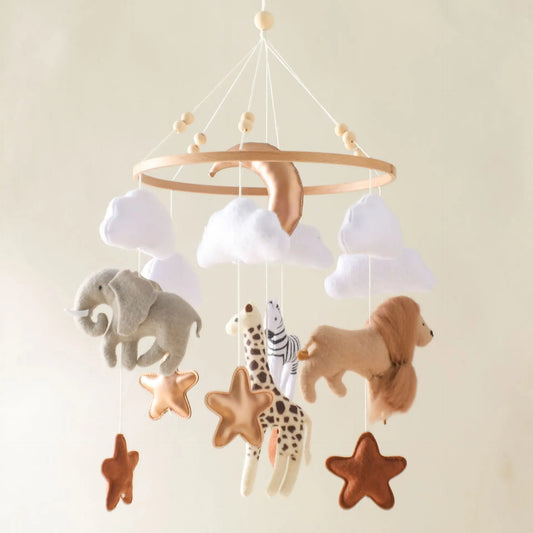Room Hand-eye Coordination Decoration Wind Chimes Crib Felt Forest Animal Cloud Moon Bed Bell - family place