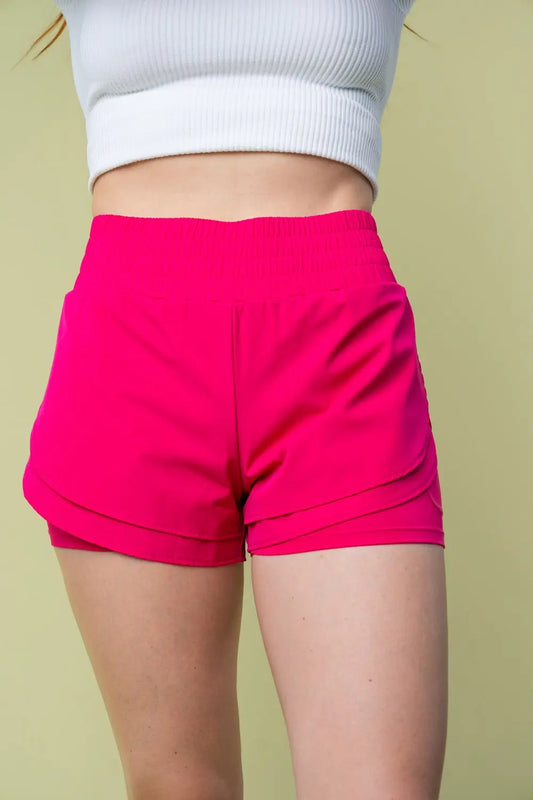White Birch Full Size High Waisted Knit Shorts - family place