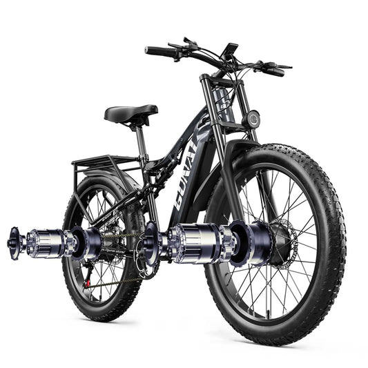 GUNAI GN68 Dual Motor Electric Bike for Adult 26Inch Mountain Ebike with 2000W Motor and 48V 17.5AH Samsung Battery - family place